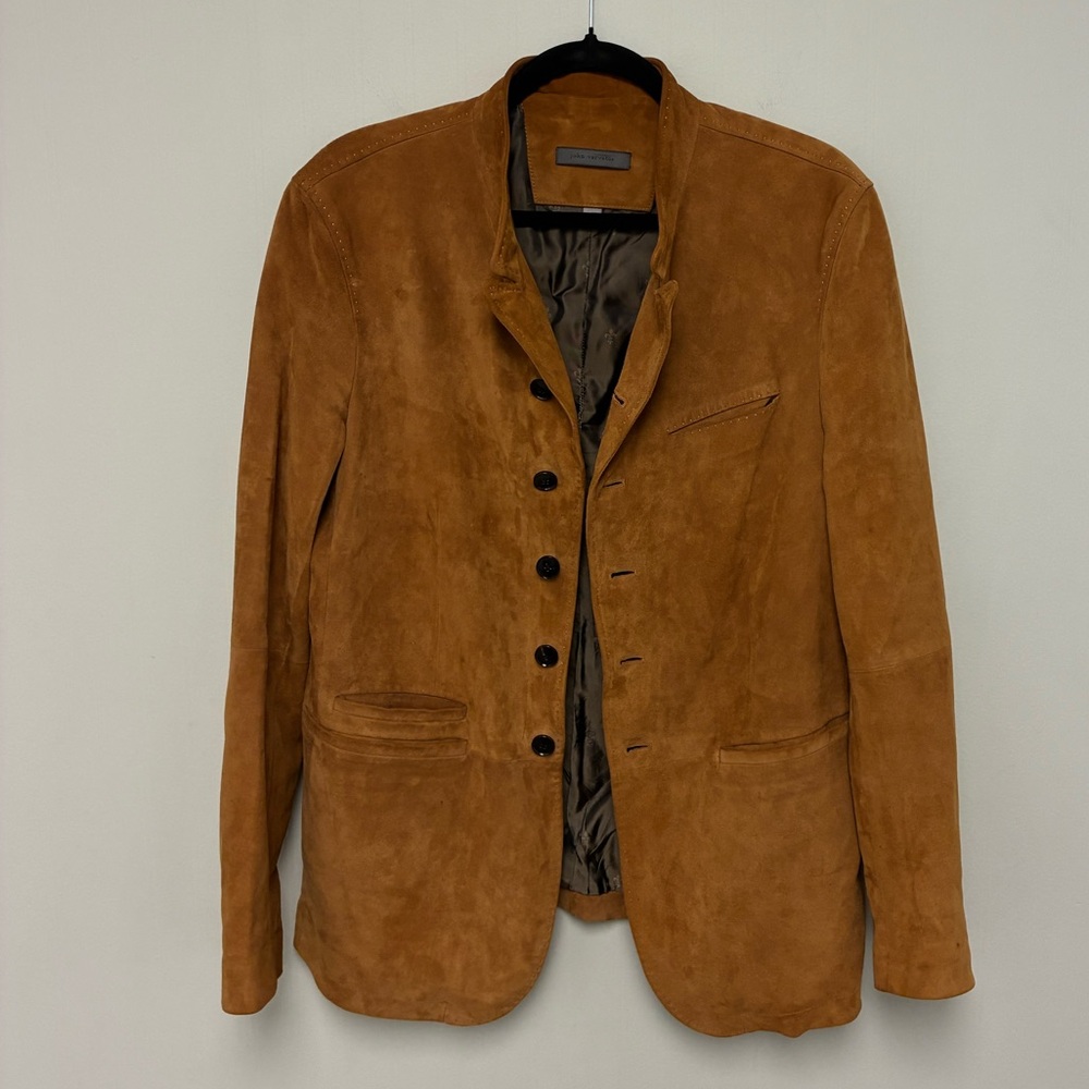John Varvatos Collection Varick Multibutton Suede Jacket EU 48 USA 38 - Picture 3 of 9
